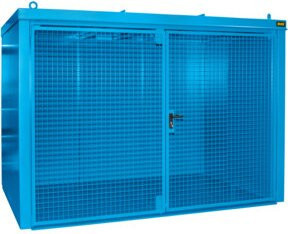Bauer Südlohn Gasflaschen-Container GFC-B M4, feuerbeständig und abschließbar, Blau, B: 157 cm, T: 312 cm, H: 229,5 cm - Bild 1