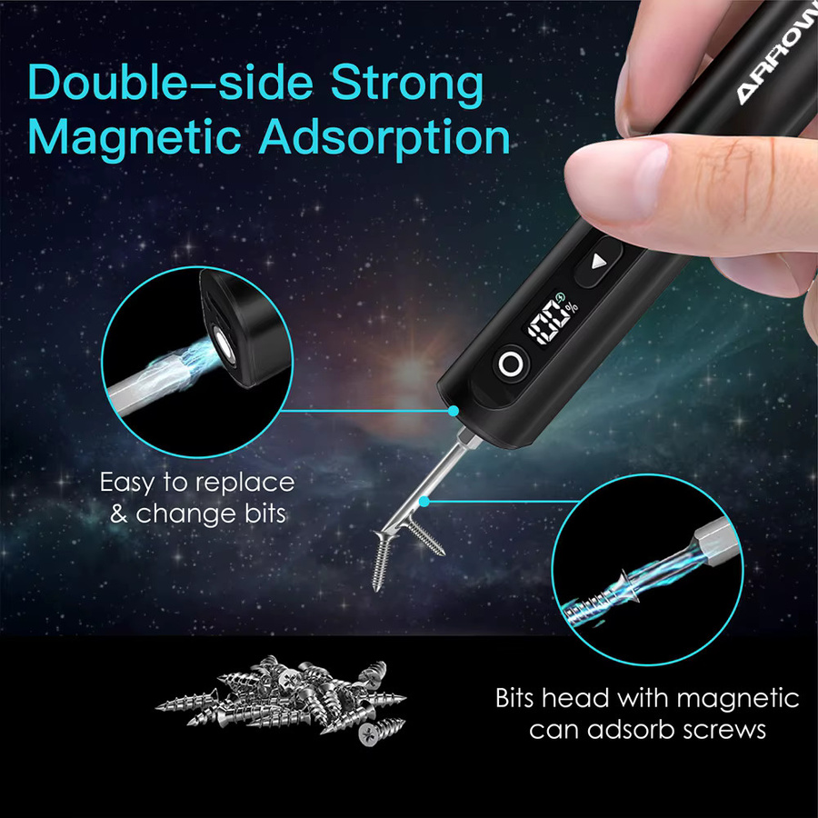 ARROWMAX M1 Plus Mini-Präzisions-Akku-Schraubendreher Elektroschrauber-Set in Grau und Schwarz für Telefon, Kamera, Uhr und Laptop - Bild 4