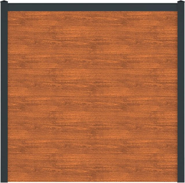 Vidual Sichtschutzzaun Snap 140 zum Aufdübeln aus Aluminium in Light Oak, blickdicht, Höhe: 175 cm, Breite: 361 cm - Bild 1