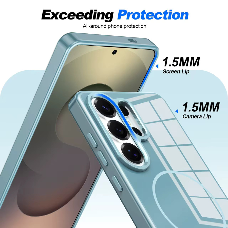 Samsung Magnetische MagSafe Schutzhülle aus hartem PC für Galaxy S26 Ultra S25 Plus S24 Ultra in Weiß mit kabellosem Laden und stoßfester Abdeckung - Bild 3