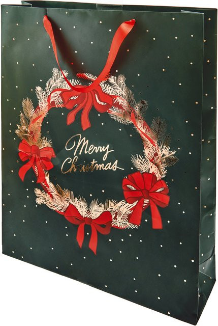 Rico Design Geschenktüte mit Schleifen Kranz XL in Rot und Grün - Bild 1