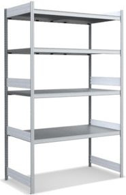 Bito Großfachregal-Set mit 4 Ebenen in Silber, verzinktes Grundfeld, B/T/H: 156,2 x 82,4 x 250 cm - Bild 1