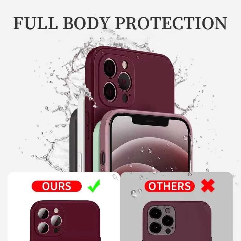 Original Flüssigsilikon-Handyhülle für iPhone 15 14 13 12 11 Pro Max X XR XS 7 8 Plus stoßfeste Soft Case in Multicolor und Purple - Bild 3