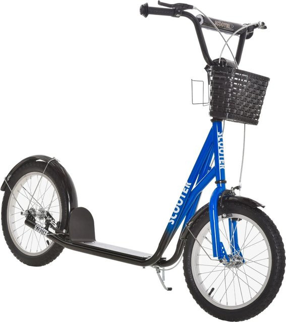 HOMCOM Kinderroller blau mit Bremse höhenverstellbar - Bild 1