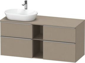 Duravit Waschtischunterschrank D-Neo in Beige mit Leinen-Optik, Breite: 140 cm, Tiefe: 55 cm, Höhe: 66,4 cm - Bild 1