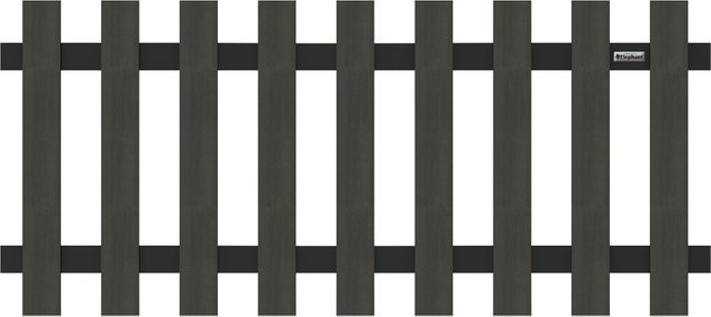Staketenzaun aus WPC in Schwarz, B/H: 80 x 180 cm - Bild 1