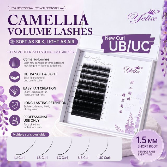 Yelix Camellia Volume Lashes Wimpernverlängerungen, Black, Natürlich - Bild 1