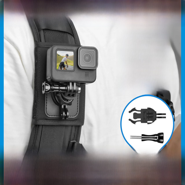 TELESIN 360 Grad Rotations-Rucksackgurt-Halterung für Actioncam in Schwarz - Bild 1