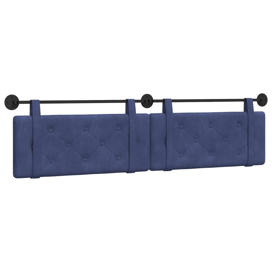 vidaXL Wandmontiertes Polsterpaneel aus Samt in Polizeiblau, B/H/T: 210 x 55 x 5 cm - Bild 2