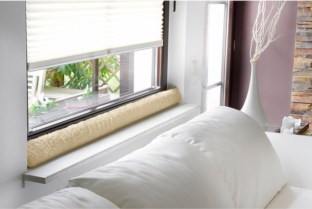 Fenster-Zugluftstopper aus K&N Schurwolle in Beige mit Oeko-Tex Standard 100 Zertifizierung - Bild 1