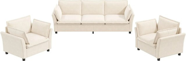 Merax Modular Sofa Set Cloud Komfort aus Chenille in Beige - Bild 1