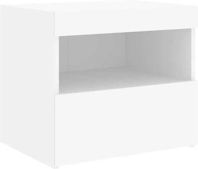 vidaXL Nachttisch mit integrierter LED-Beleuchtung in Weiß, B/T/H: 50 x 40 x 45 cm - Bild 1