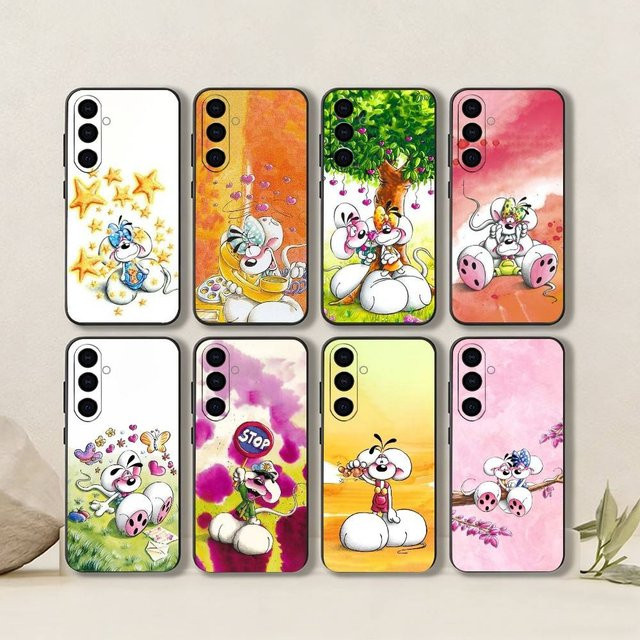 D-Diddl D-Diddlina Handyhülle aus schwarzem Silikon für Samsung Galaxy A73, A72, A71, A70, A53, A52, A51 in Schwarz und Multicolour - Bild 1
