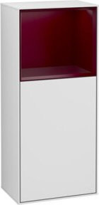 V&B Finion Seitenschrank mit LED-Wandbeleuchtung und Glastüren in Weiß, B: 41,8 cm, H: 93,6 cm - Bild 1