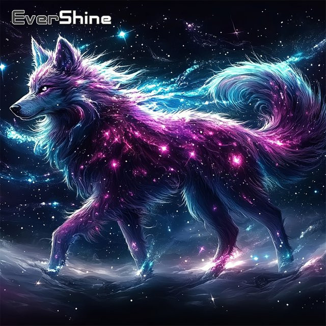 EverShine Diamant-Gemälde Wolf DIY-Kunst mit quadratischen Diamanten in Multicolour - Bild 1