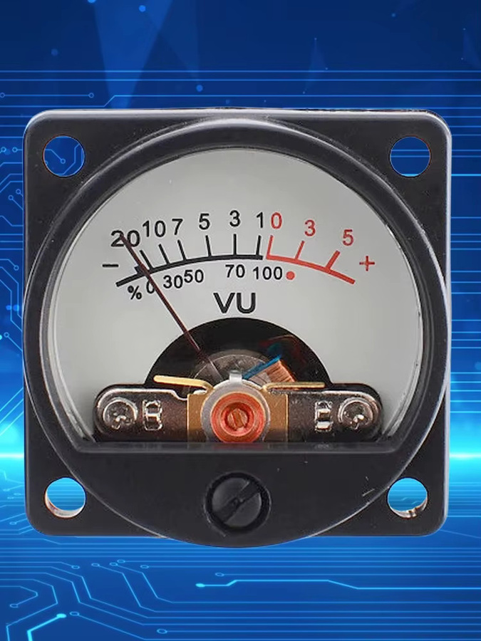 Audio VU Meter Panel mit Warm Backlight für Recording und Amp zur Pegelanzeige in Schwarz - Bild 4