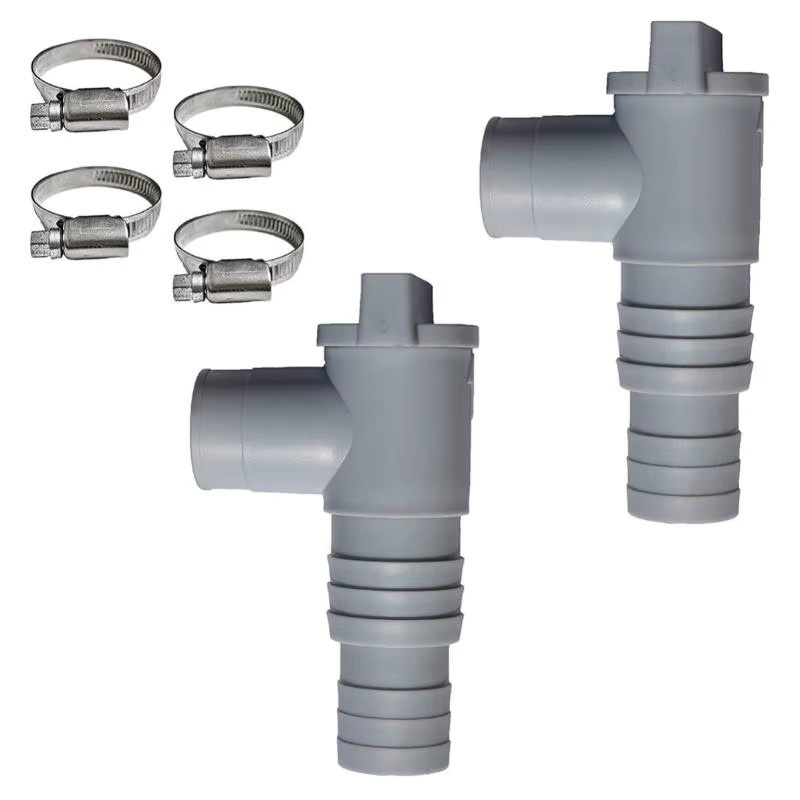 Intex PoolSun Schwimmbad-Adapterset aus PVC mit Kugelventil und Ablaufschlauchanschlüssen in Grau - Bild 2