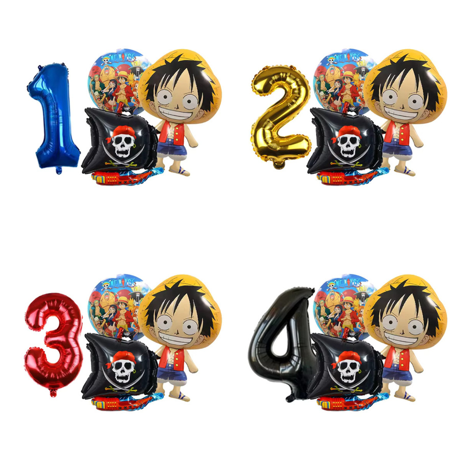 Bandai One Piece Geburtstagsdekoration Set mit Strohhut-Piraten Partyballons in Mehrfarbig für Kinder - Bild 3