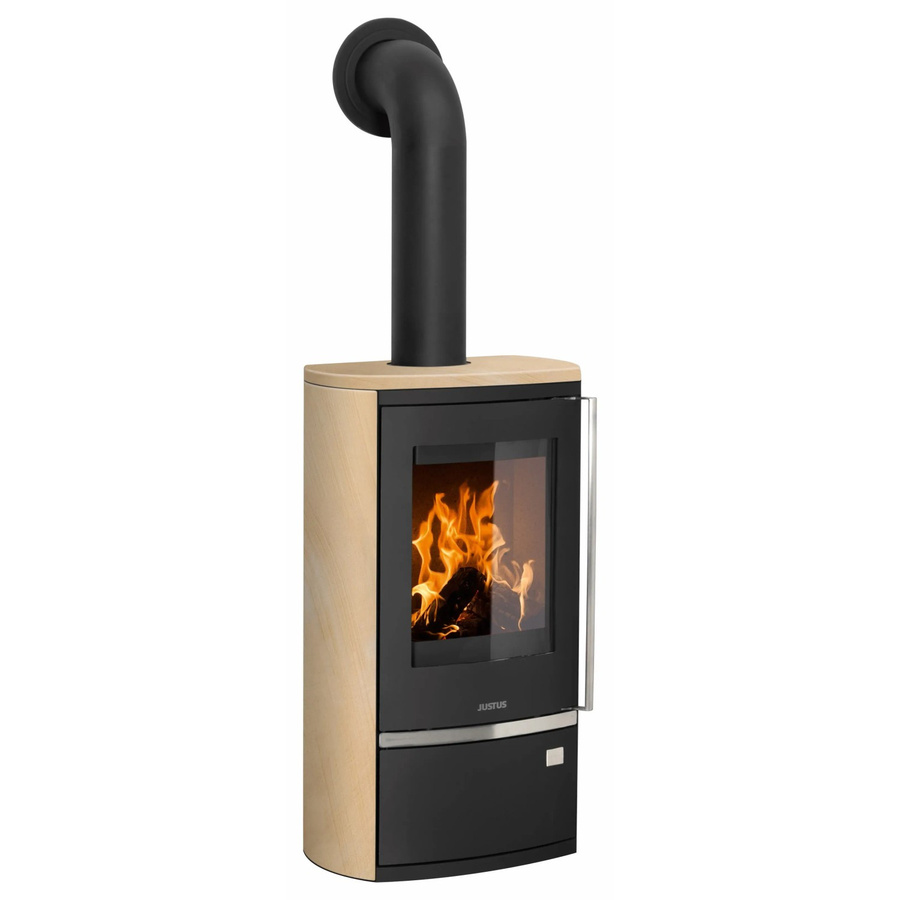 Justus Kaminofen Reno R II in Schwarz mit Sandstein-Optik und 6 kW Leistung inklusive Automatik - Bild 2