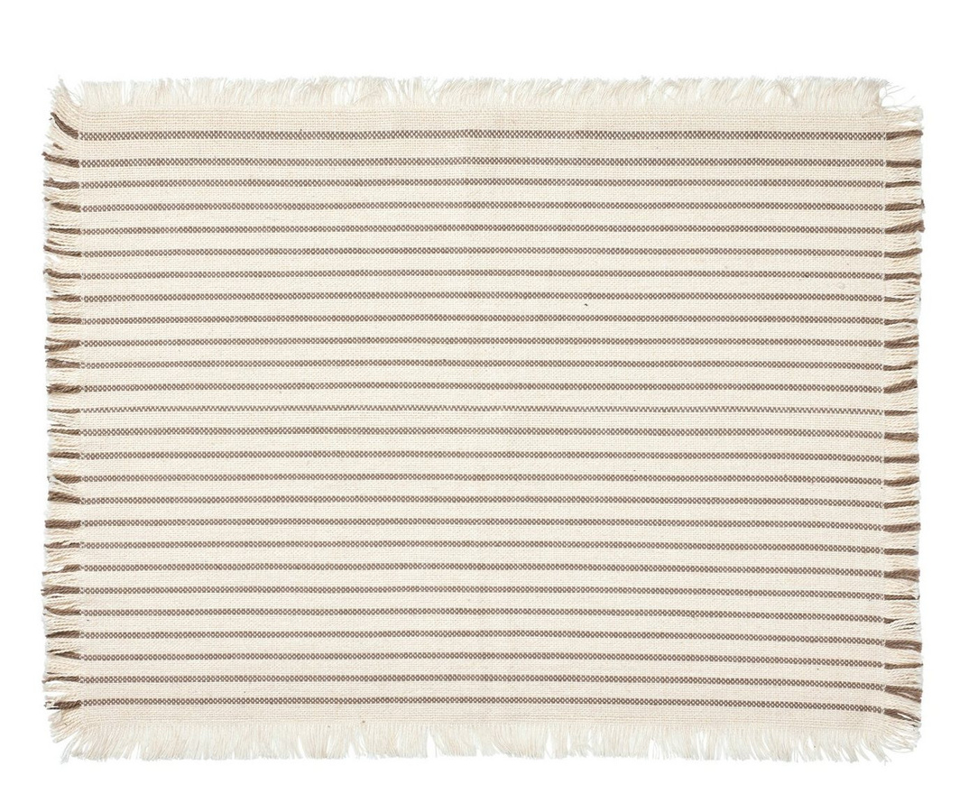 Broste Copenhagen Platzset Elouise Tischset Off White/Fungi Grey B/T: 41,5 x 32 cm - Bild 1