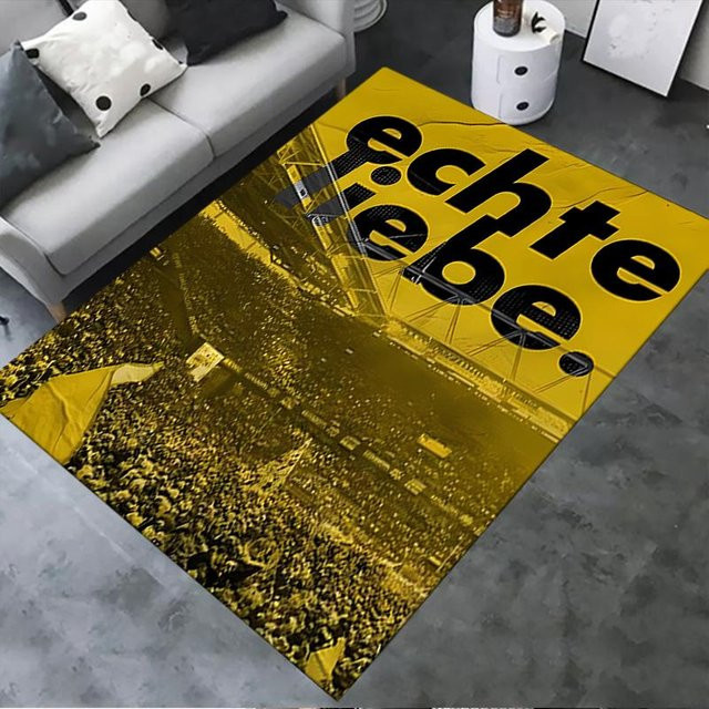 On My Love Home Dortmund Teppich Gelb, Rutschfeste Bodenmatte für Wohnzimmer und Schlafzimmer, B/T: 100 x 150 cm - Bild 1