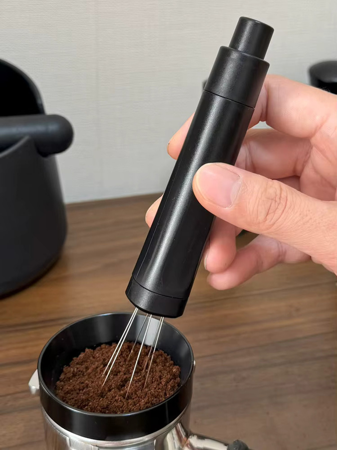 PERFFEE WDT-Werkzeug Espresso Kaffeerührer mit 6 einziehbaren Edelstahl-Nadeln in Schwarz - Bild 5