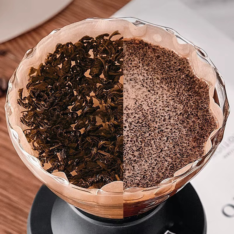 YRPcoffee Dripper V02 Konischer Kaffeefilterbecher aus Glas in Transparent inklusive 40 Kaffeefilterpapier - Bild 6