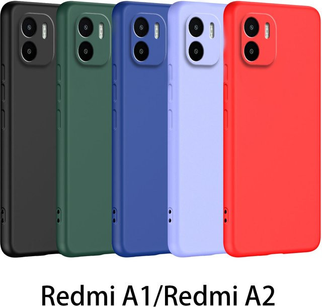 Stoßfeste TPU-Schutzhülle aus flüssigem Silikon für Xiaomi Redmi A1 und A2 in Rot - Bild 1
