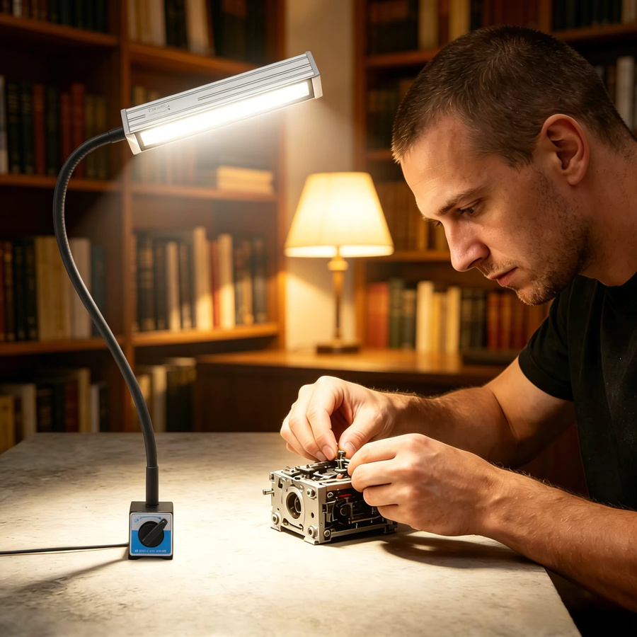 Magnetisches LED-Arbeitslicht mit 60 LEDs und flexiblem Schwanenhals in Schwarz für die Industriebeleuchtung und Werkzeugmaschinen - Bild 5