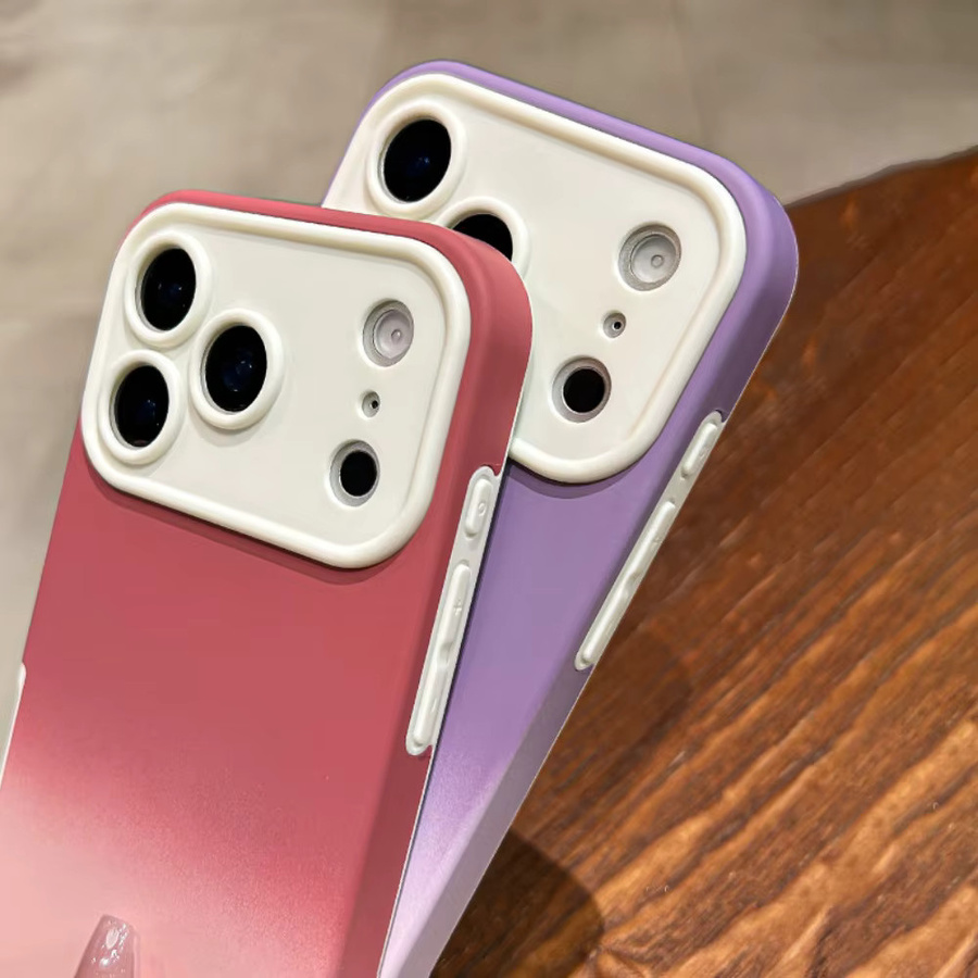 Stoßfeste Flüssigsilikon Handyhülle von lolozzx mit Bonbonfarben-Gradient für iPhone 17, 16, 15 Pro Max und Pro in Multicolour - Bild 2