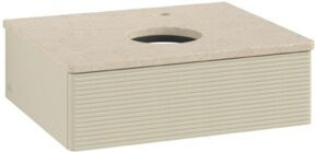 V&B Waschtischunterschrank Antao mit Frontstruktur in Grau lackiert, B/T/H: 60 x 50 x 19 cm - Bild 1