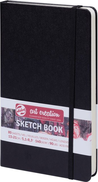 Talens Skizzenbuch mit Hardcover und elastischem Verschluss, Elfenbein, B/H: 13 x 21 cm - Bild 1