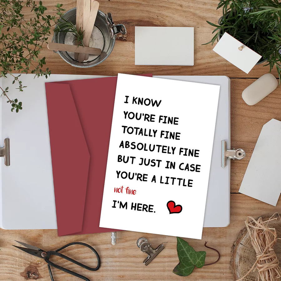 Ermutungskarte You'Re Total Fine I'M Here For You in Weiß aus Papier - Bild 3