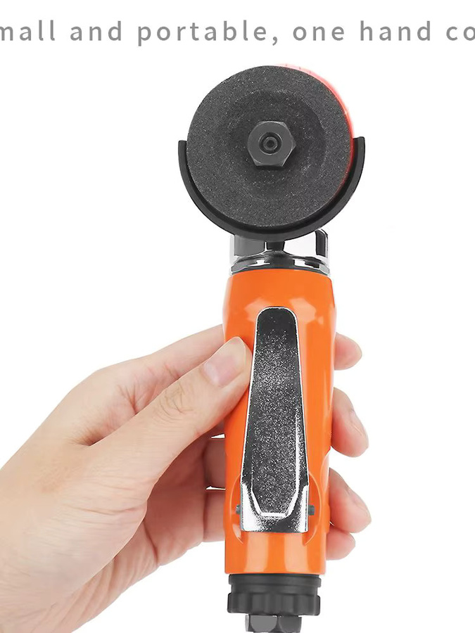 NuoDunco Pneumatischer Mini-Winkelschleifer in Orange mit Harz-Schleifscheibe zum Schleifen von Metall und Holz, Durchmesser: 5,08 cm - Bild 6
