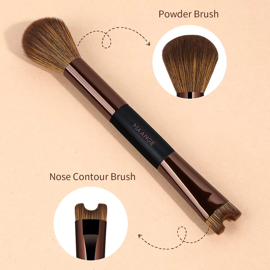 MAANGE Double Head Foundation Nose Contour Make-up-Pinsel, Unisex - Bild 3
