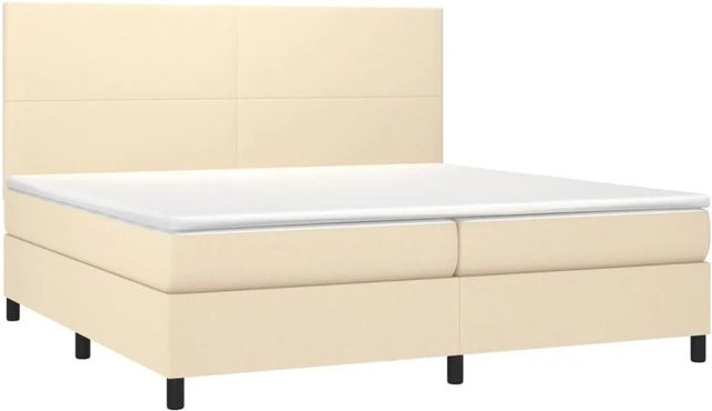 vidaXL Boxspringbett Hybrid mit Matratze in Beige, B/T/H: 200 x 200 x 128 cm - Bild 1
