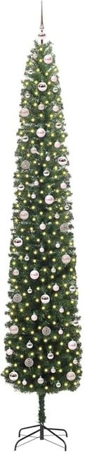 vidaXL Künstlicher Weihnachtsbaum in Grün mit 300 warmweißen LEDs und Ständer, Höhe: 270 cm - Bild 1