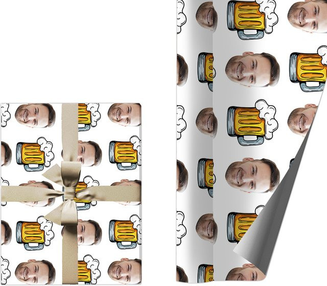 Cyuan Geschenkpapier mit Bier-Motiv für Geburtstage und Partys - Bild 1
