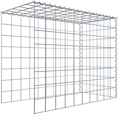 Gabiona Anbaukorb Raised Bed aus Stahl, silbergrau, B/T/H: 80 x 100 x 50 cm - Bild 1