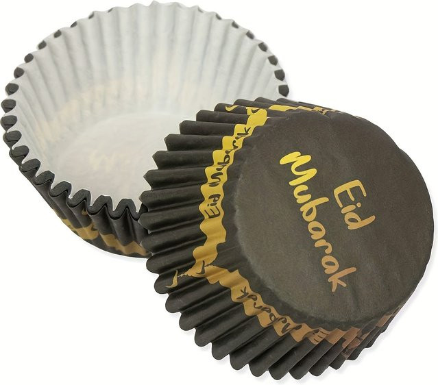 50er Set Eid Mubarak Cupcake Papierförmchen für Ramadan Dekorationen - Bild 1