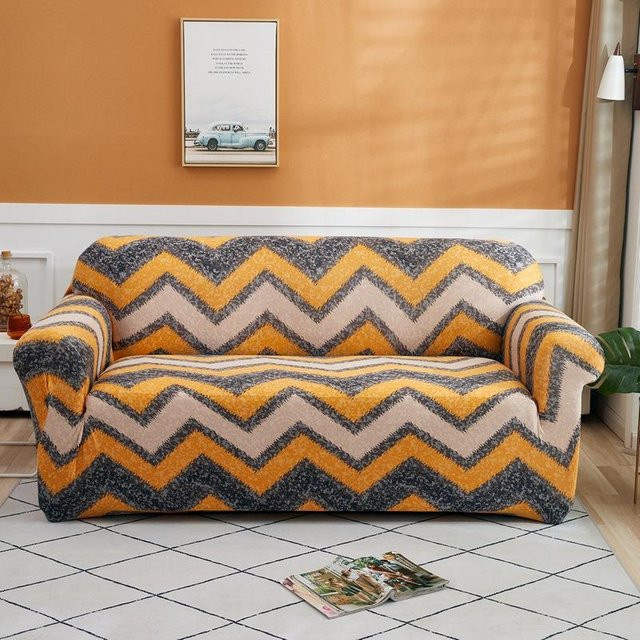BC-Warm Home All-Inclusive Sofabezug mit Grafikdruck, hochelastisch, Weiß, Breite: 90-140 cm - Bild 1