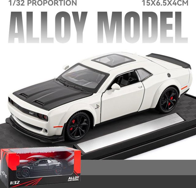 Linyi toy car Dodge Challenger Srt Hellcat Redeye Widebody Modellauto, 1:32, Metall, Weiß, ab 18 Jahre - Bild 1