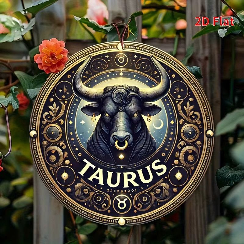 Potdemiel Wanddekoration Stier Sternzeichen aus Metall in Schwarz und Gold, Vintage Design mit griechischem Schlüssel-Motiv, B/H: 20 x 20 cm - Bild 5