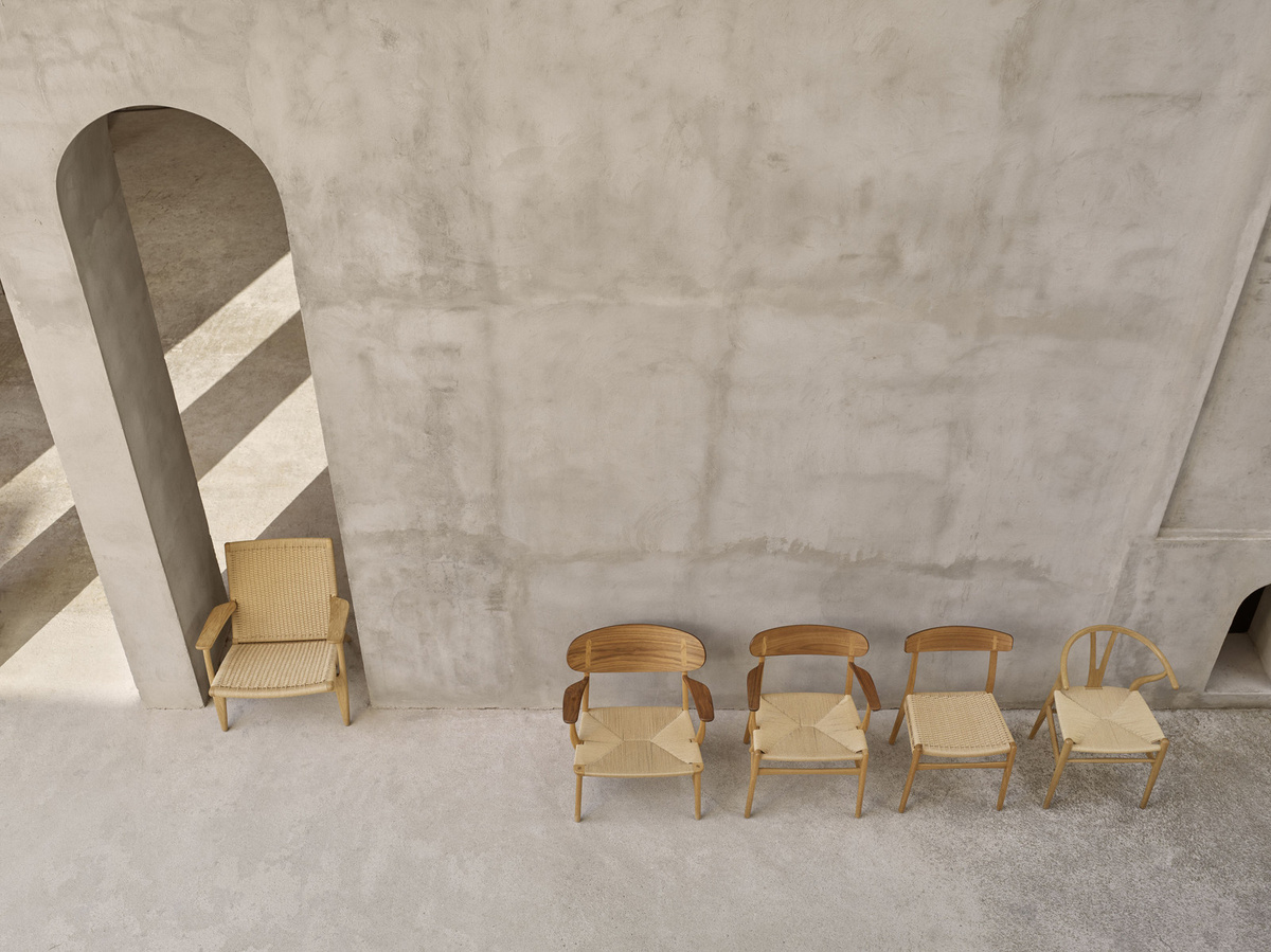 Carl Hansen & Søn CH26 Stuhl mit Stoffbezug in Beige - Bild 2
