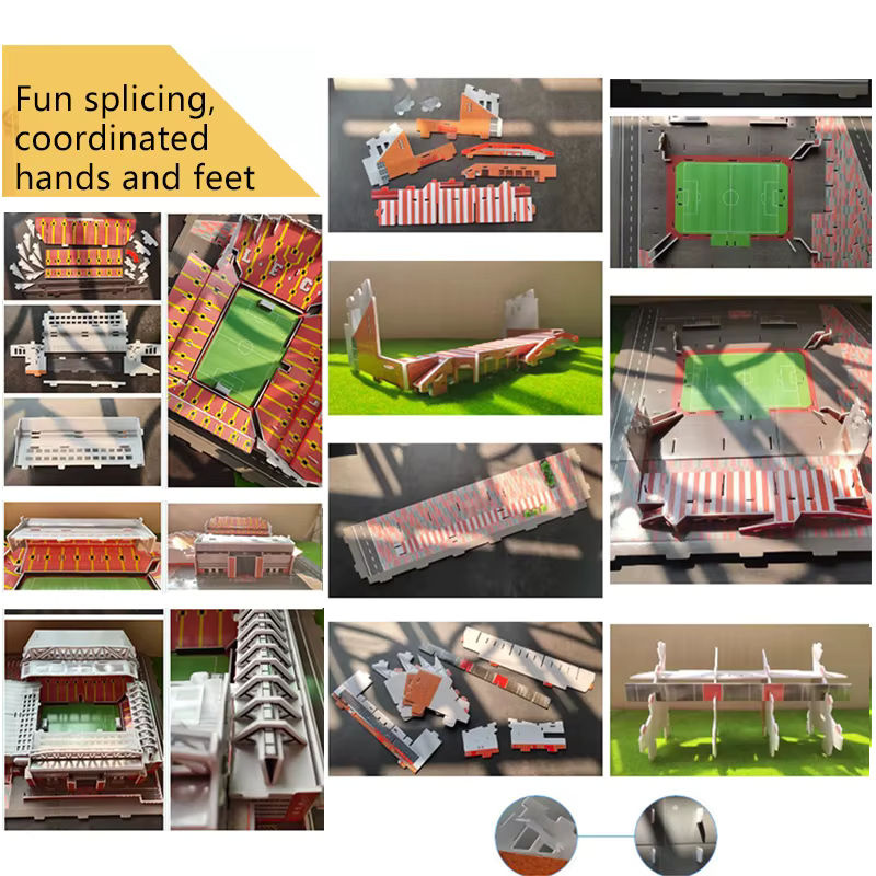 IFITU PUBO 3D Papier Puzzle Fußballstadion Modell als DIY Desktop Ornament und Souvenir - Bild 3