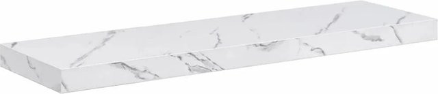 vidaXL Wandregal in Weiß Marmor Optik aus MDF, B/T/H: 90 x 23,5 x 4 cm - Bild 1