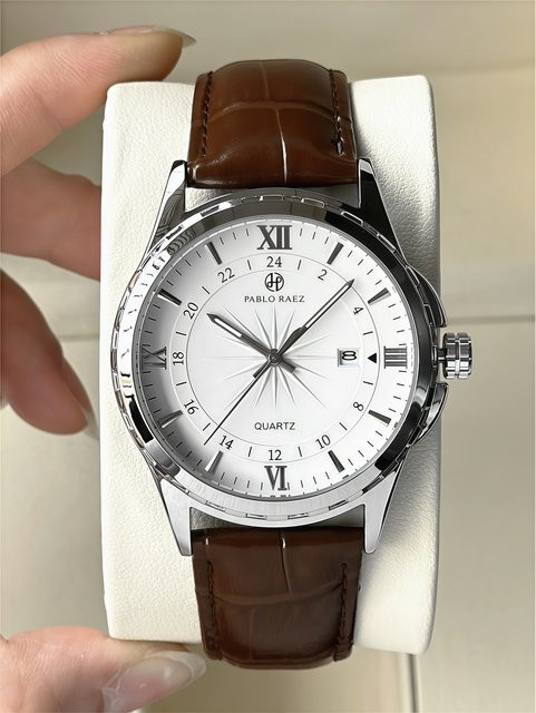 PABLO RAEZ Armbanduhr, Quarz, Leder, Schwarz, Herren - Bild 1