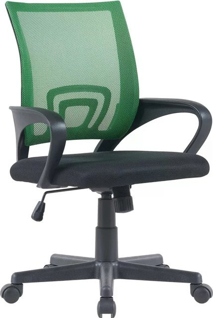DELUKE ZEOS Ergonomischer Bürostuhl in Grün mit Netzbespannung, höhenverstellbarer Drehstuhl mit Armlehnen und Rollen, Belastbarkeit bis 120 kg - Bild 1