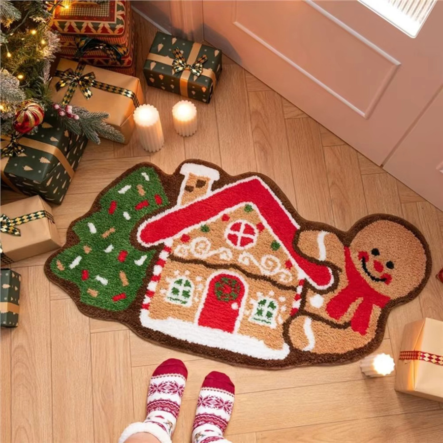 VIKAMA Weihnachts-Bodenmatte mit Kinder-Motiv, rutschfeste und leicht zu reinigende Dekomatte für Wohnzimmer und Schlafzimmer, Mehrfarbig - Bild 2