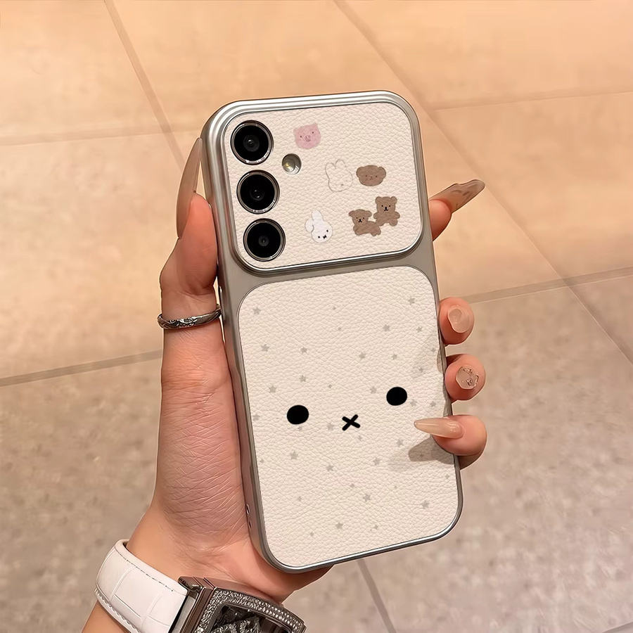 Samsung Handyhülle mit Stern und Hase in Beige für Galaxy S23 Ultra, S25 und S24 FE 5G mit großem Fenster im minimalistischen Stil - Bild 3